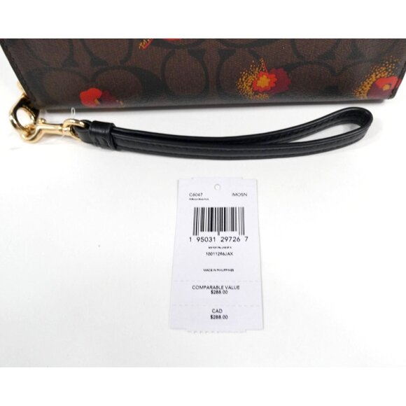 Coach Brown Black Poppy Multi Long Zip Around Wallets NWT C6047 - Picture 4 of 4